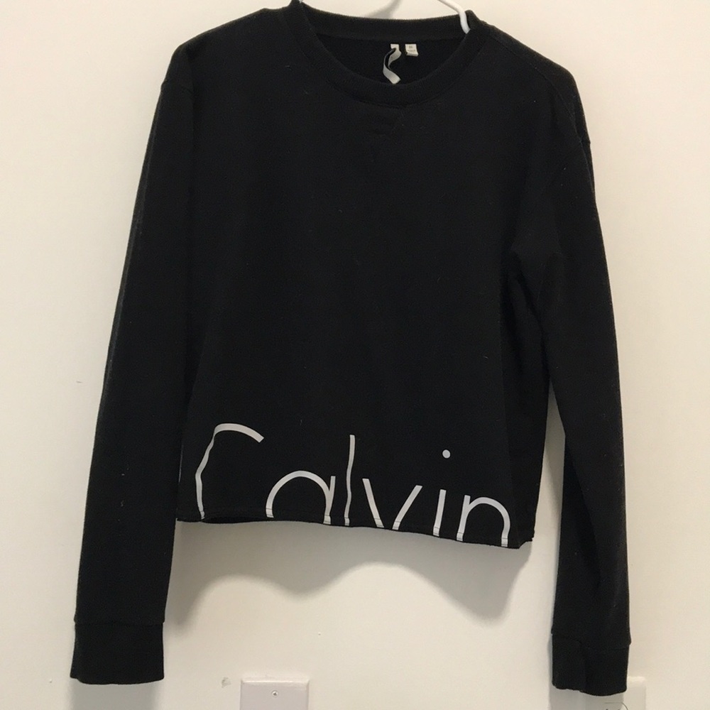 Calvin Klein X UO Black Cropped Sweatshirt